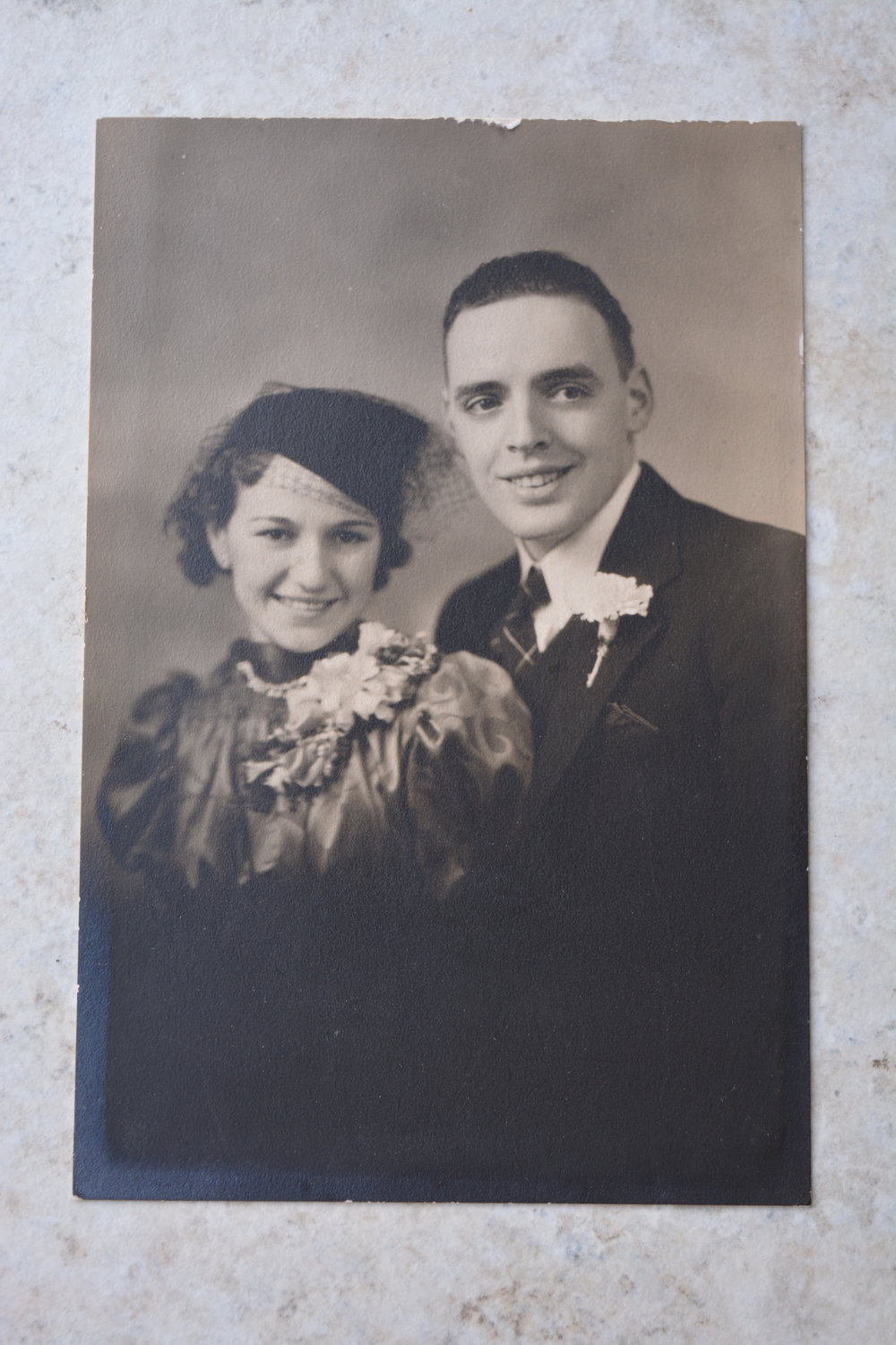 Helen and Joe Cresap on their wedding day in 1938.