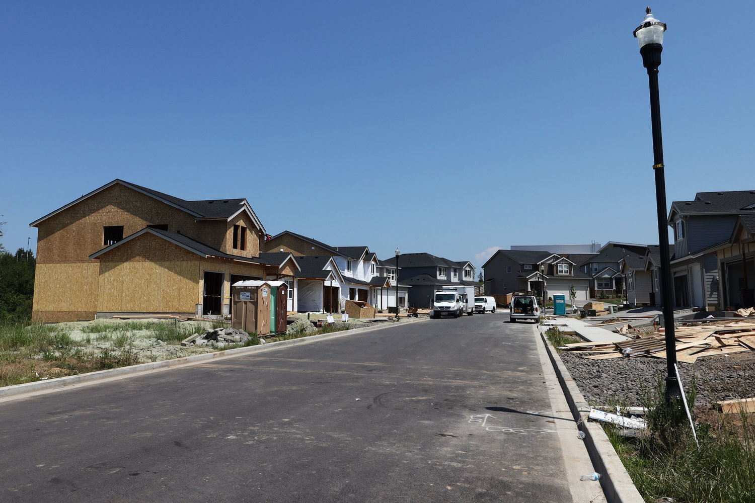 Houses in construction sit at the Kennedy Farm development on Hillhurst Road May 31, 2019.