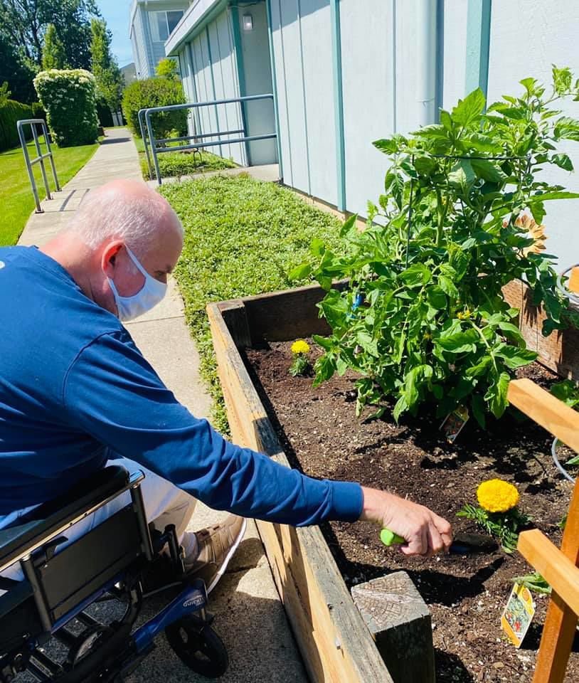 Gardening has been a favorite hobby of some residents at the center as group activities have been put on hold due to the pandemic.