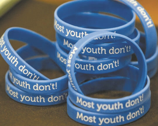 2017 FILE PHOTO — Prevent Together gives out “most youth don’t!” bracelets in an effort to halt the perception that most kids are using drugs or alcohol.