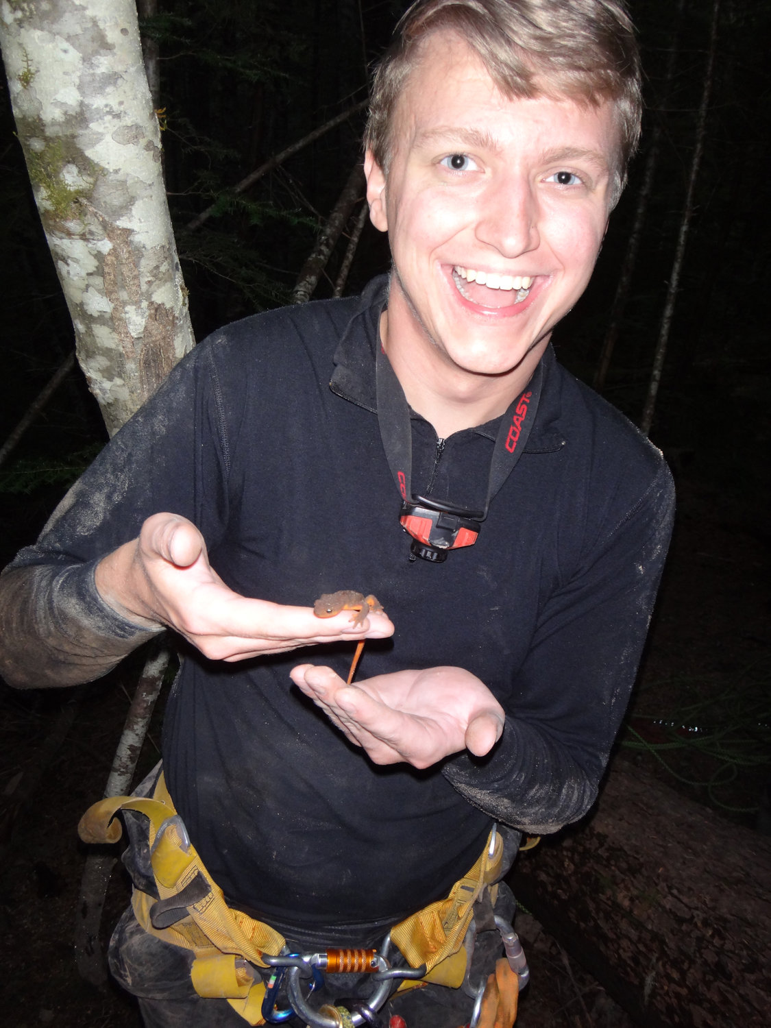 Newts are just one of the fun things you can find in the cave systems. This rough skinned newt is native to the Pacific Northwest and excretes poisonous toxins.