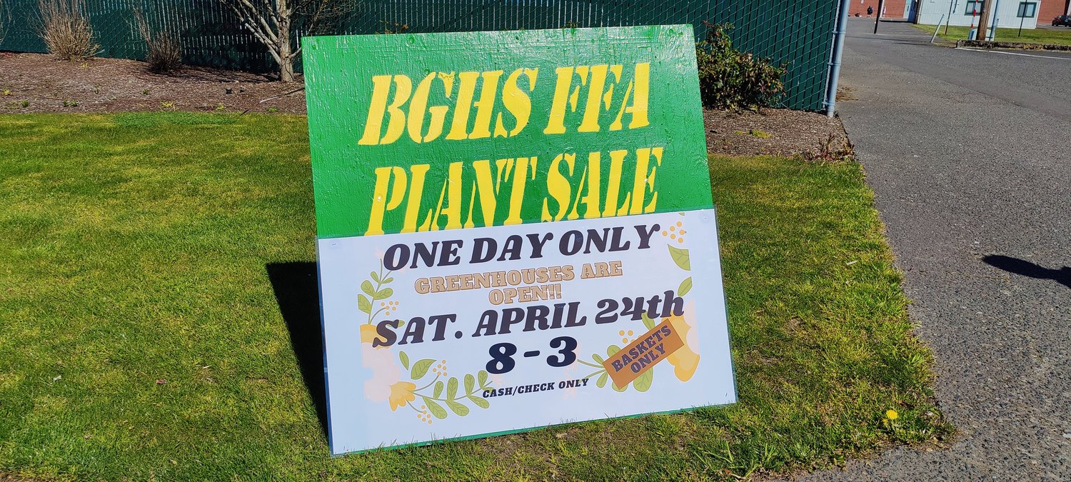 The annual plant sale at Battle Ground High School will be on Saturday, April 24. 
