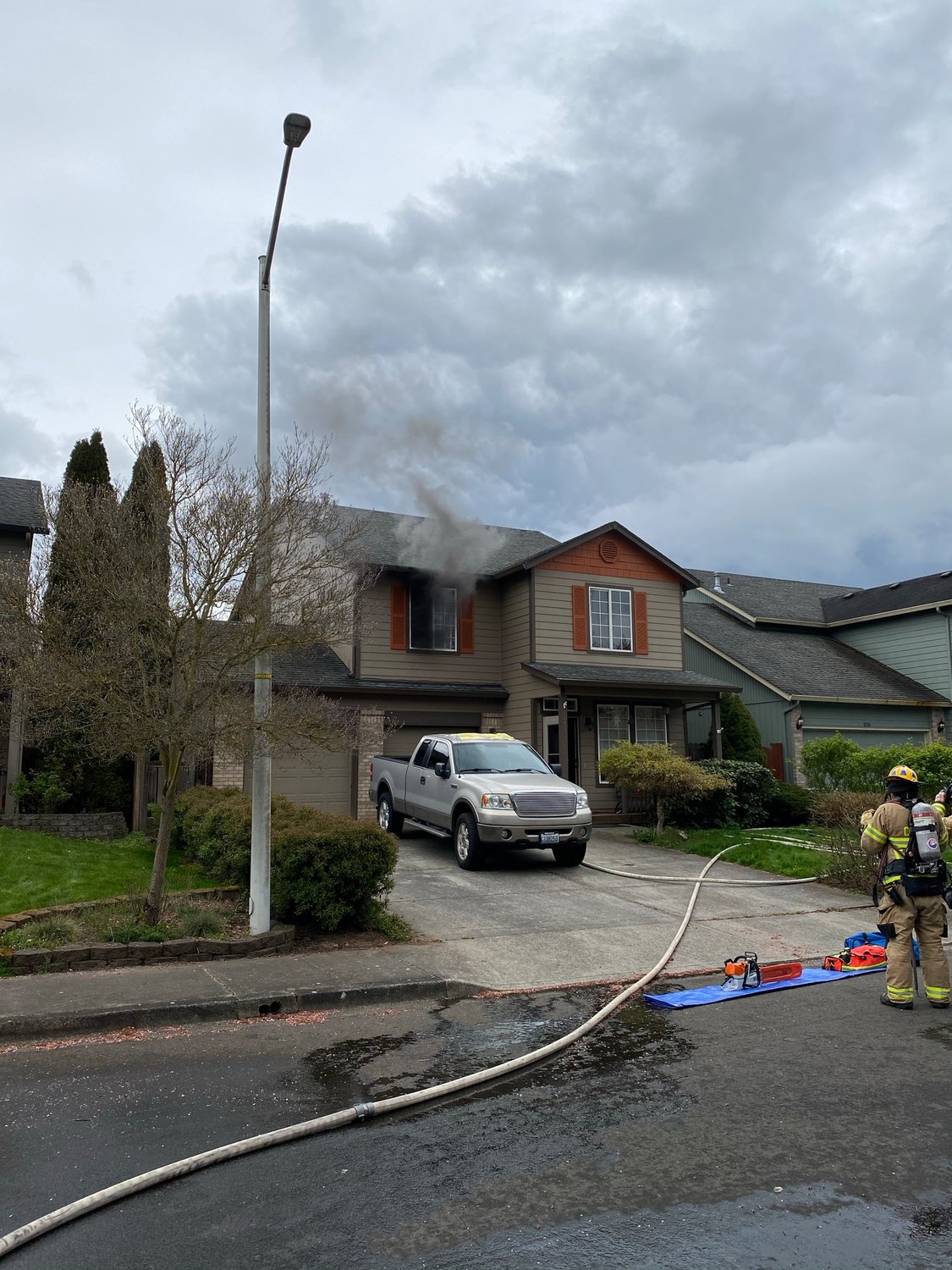 A fire on the second floor of a home on Northwest 34th Avenue in Felida was reported on Wednesday. 
