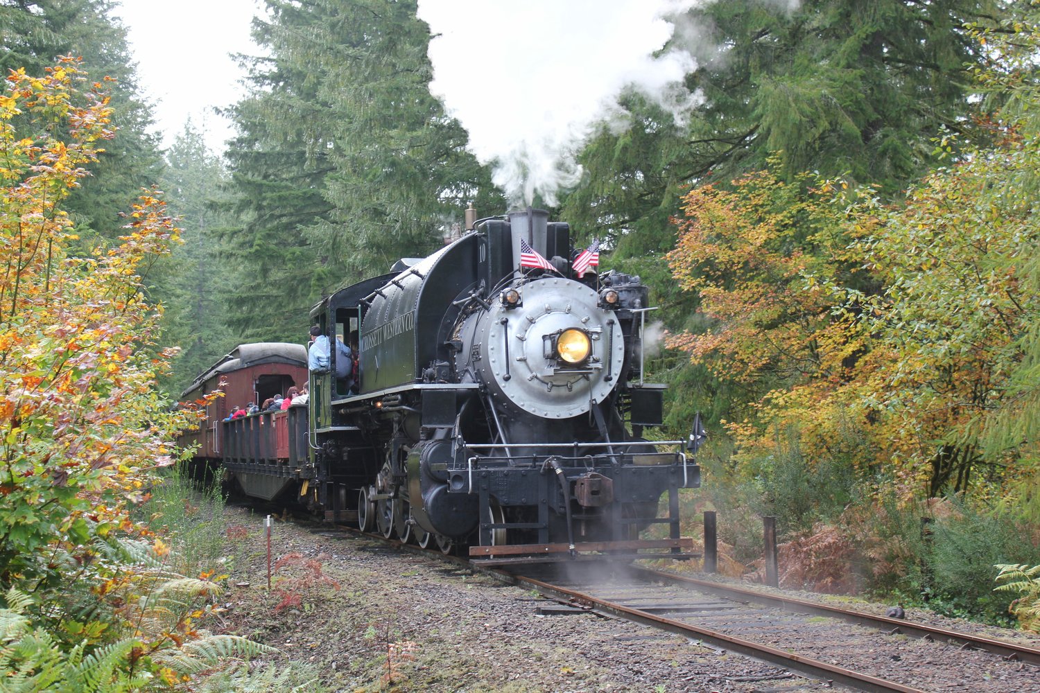 In addition to the steam engine, the railroad operates a diesel engine on other rides throughout the year.