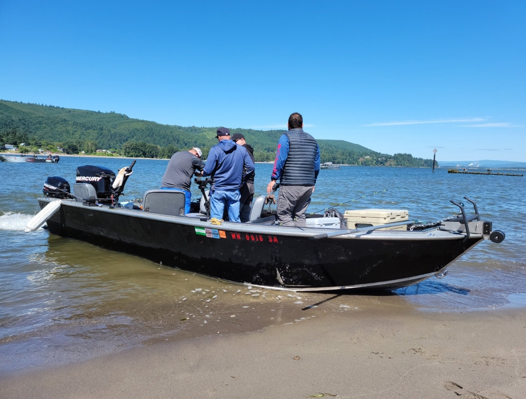 A 20-foot guide boat is pictured on the Columbia River on June 18, 2021.