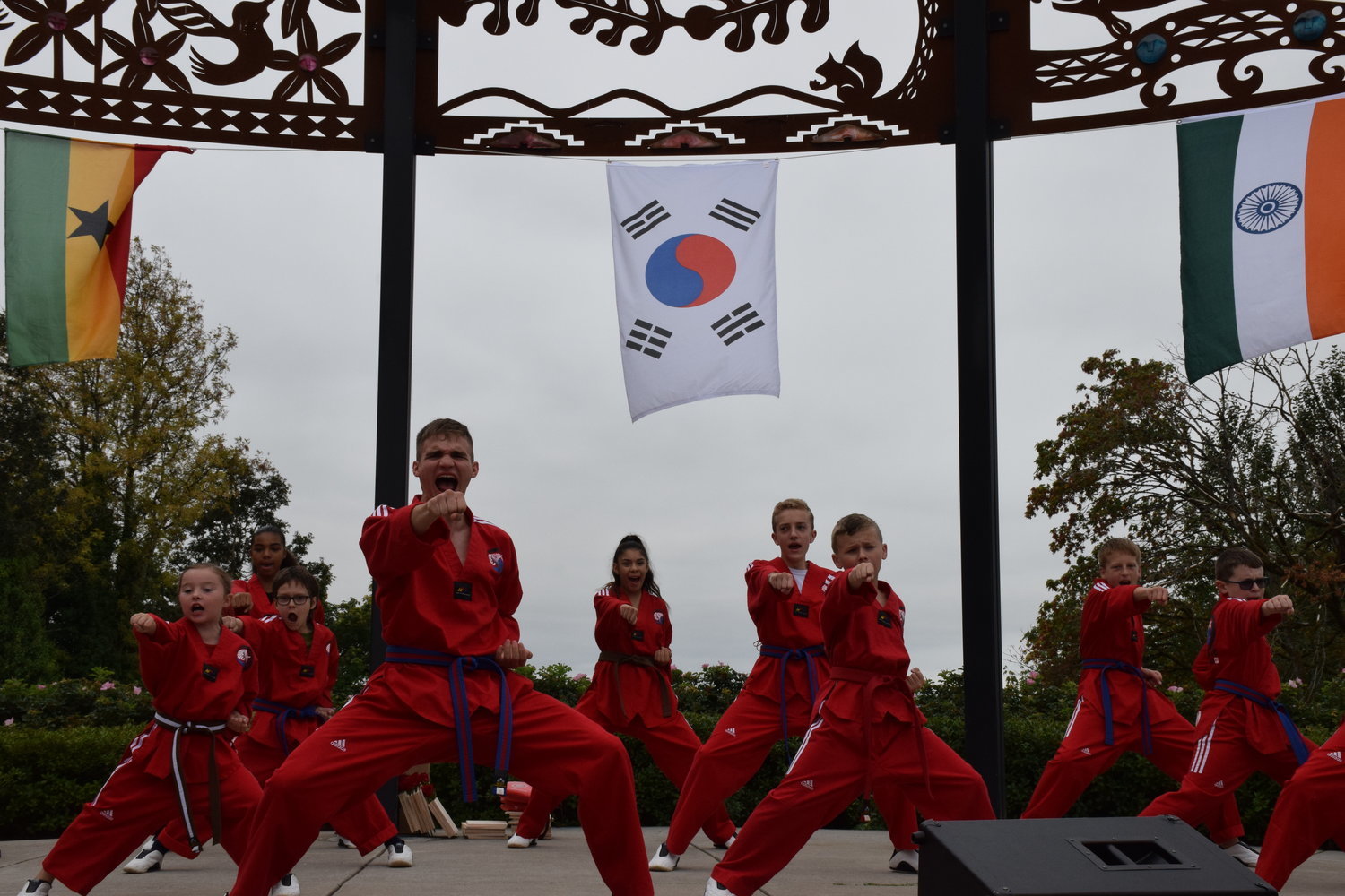 The Ridgefield Multicultural Festival, part of the Ridgefield First Saturdays series, will include performances, a basketball tournament and vendors. Taekwondo students pictured above performed at the festival in 2019.