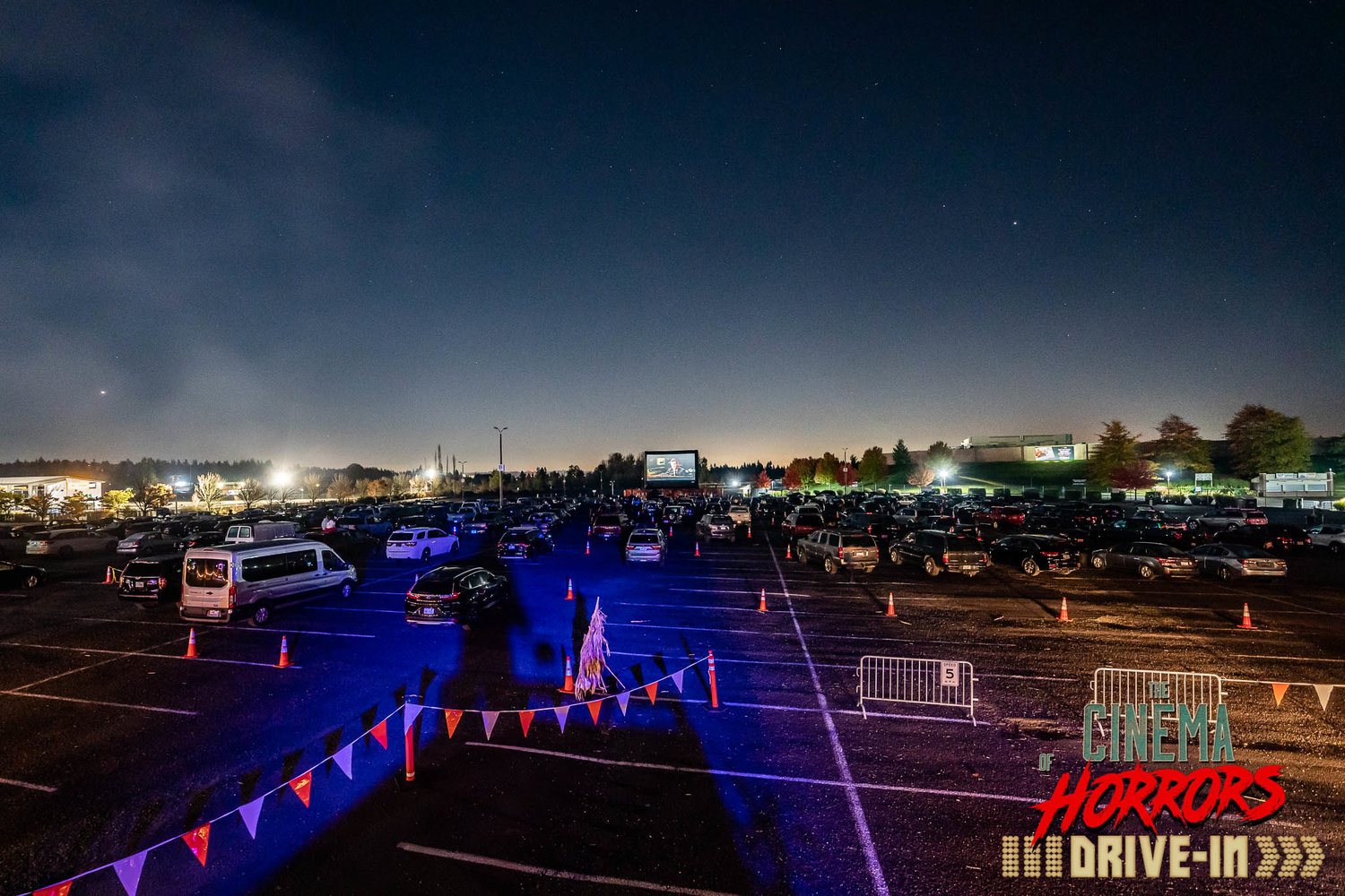 The parking lot of the Cinema of Horrors event in 2020 is pictured.