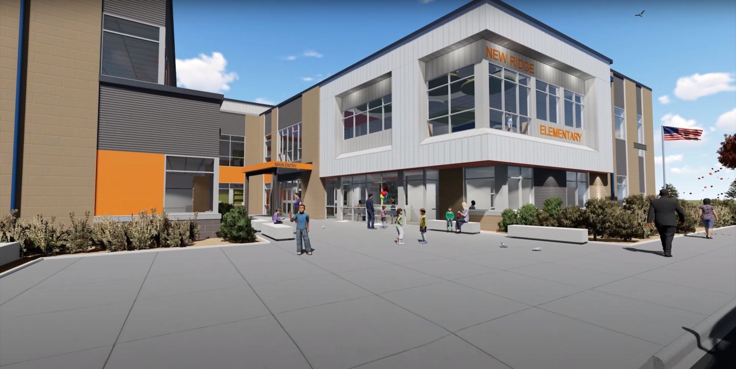 Here’s a rendition of the front of the planned elementary school in the Ridgefield School District if voters approve a $62.6 million construction bond in the Feb. 8 special election.