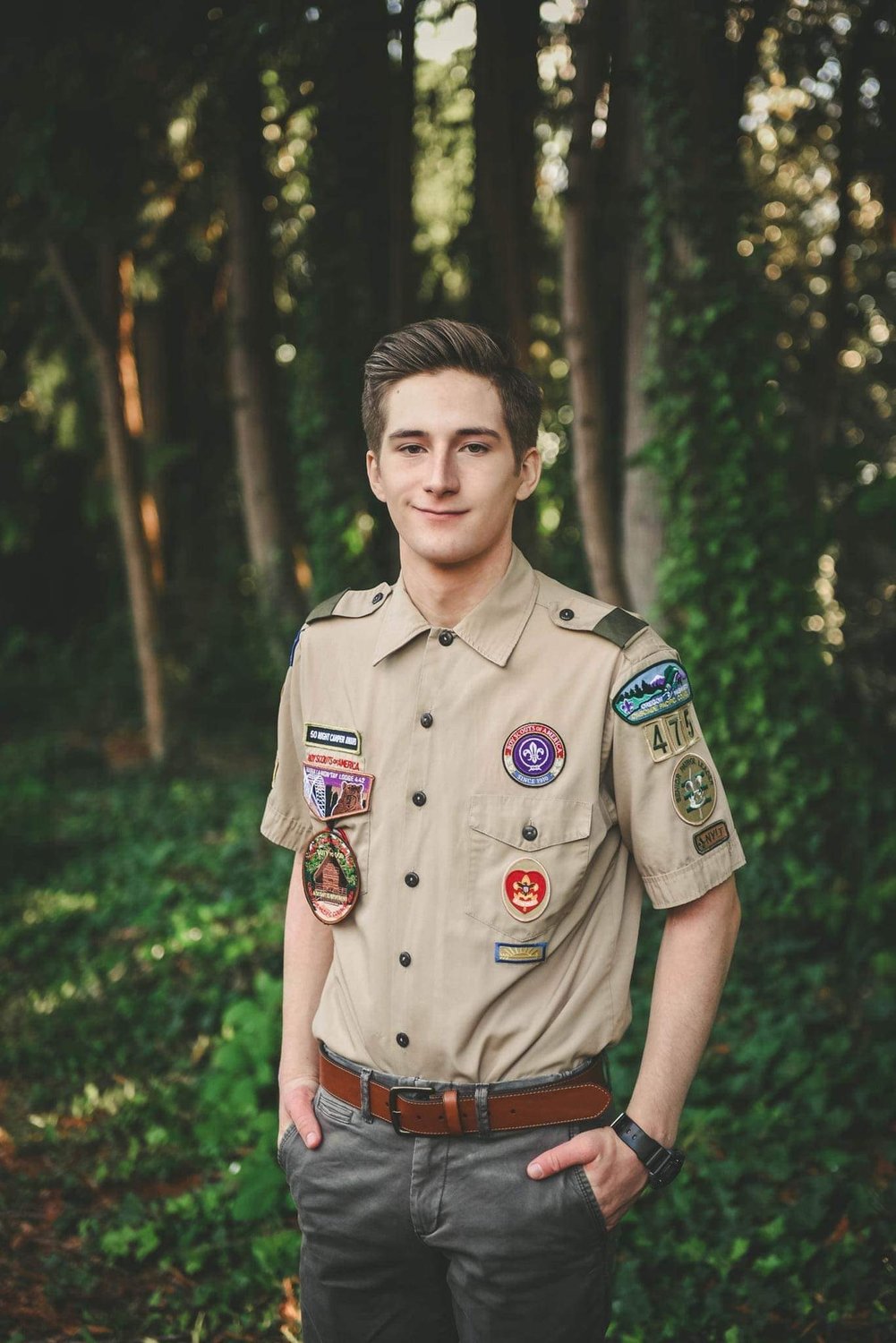 Liam McClintock in his Boy Scouts uniform.