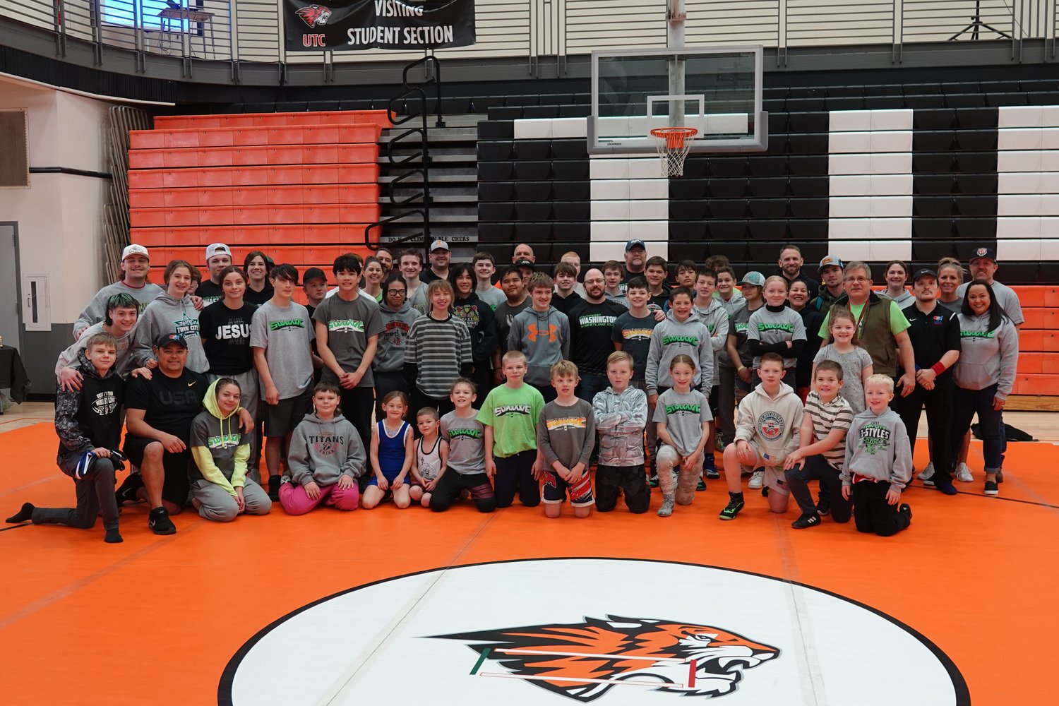 The Southwest Washington Wrestling Club is pictured on April 16.