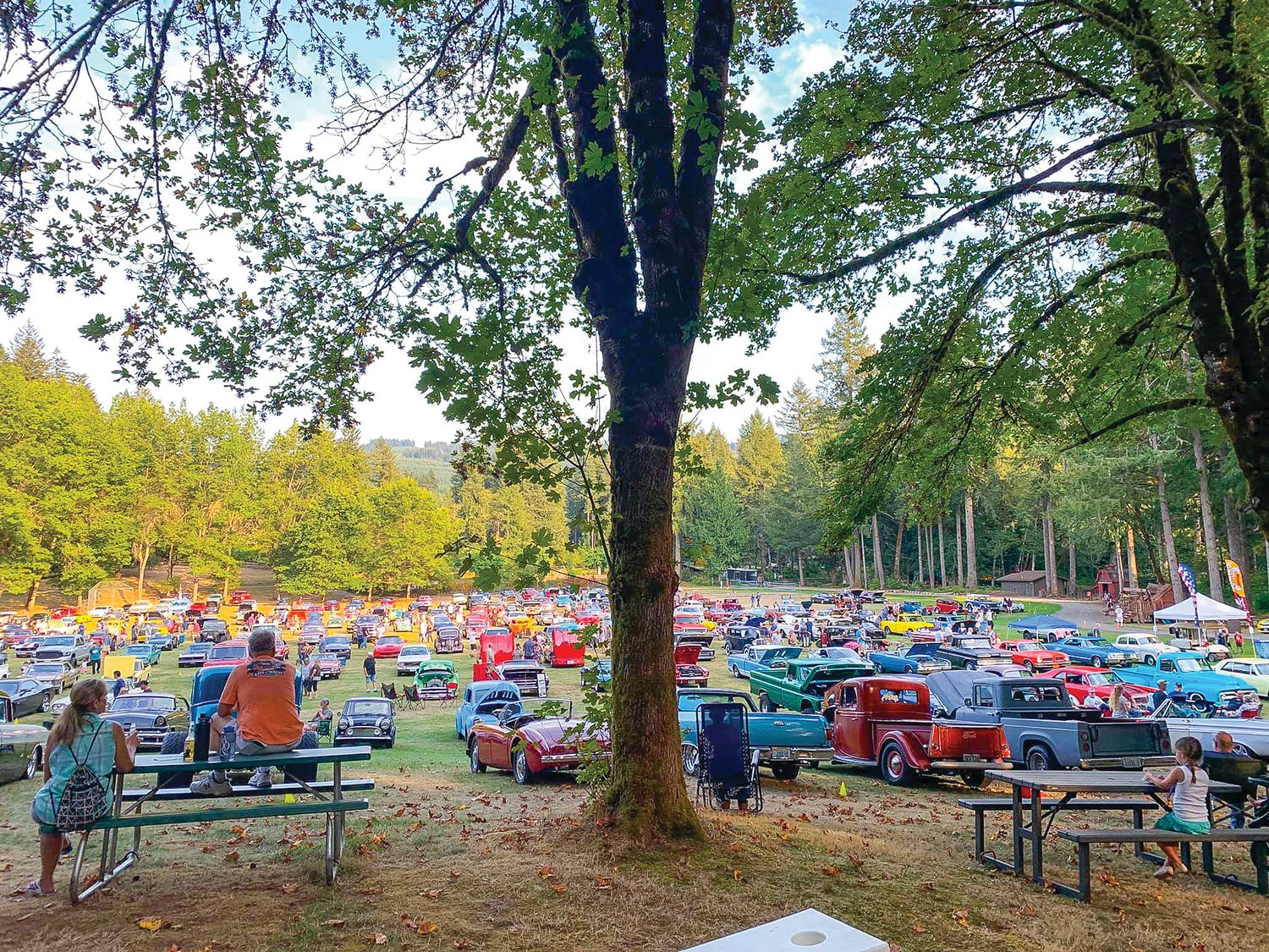 A plethora of classic cars are displayed on the field at Alderbrook Park in Brush Prairie.