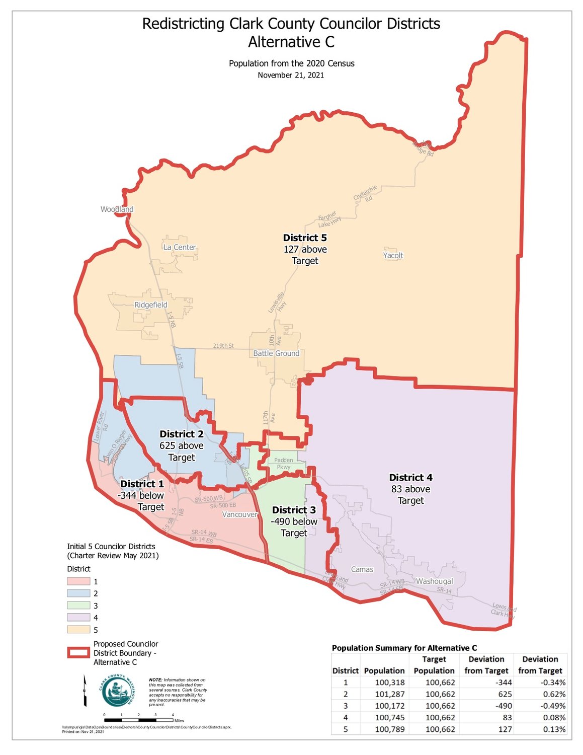 The latest Clark County Council district map under consideration is set for a public hearing on May 11.