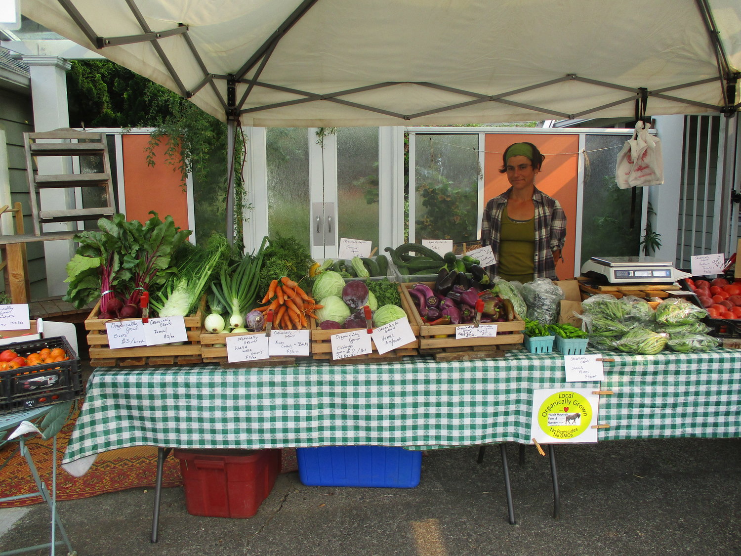 A vendor for the Yacolt Mountain Farm attended a previous Old Town Farmers Market event.