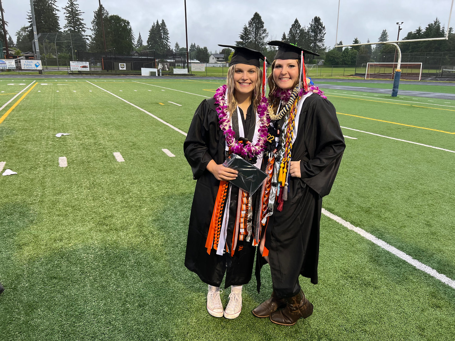 Cady and Liv Gruenberg are pictured after graduating from Battle Ground High School on June 10.