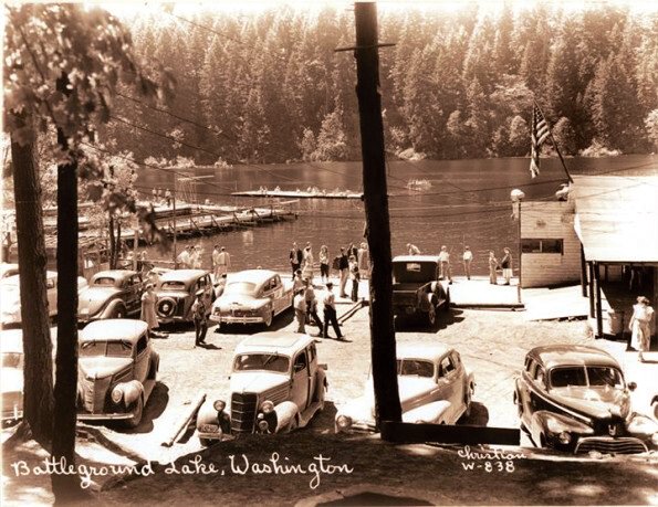 This historic photo of Battle Ground Lake is courtesy of the Clark County Historical Museum.