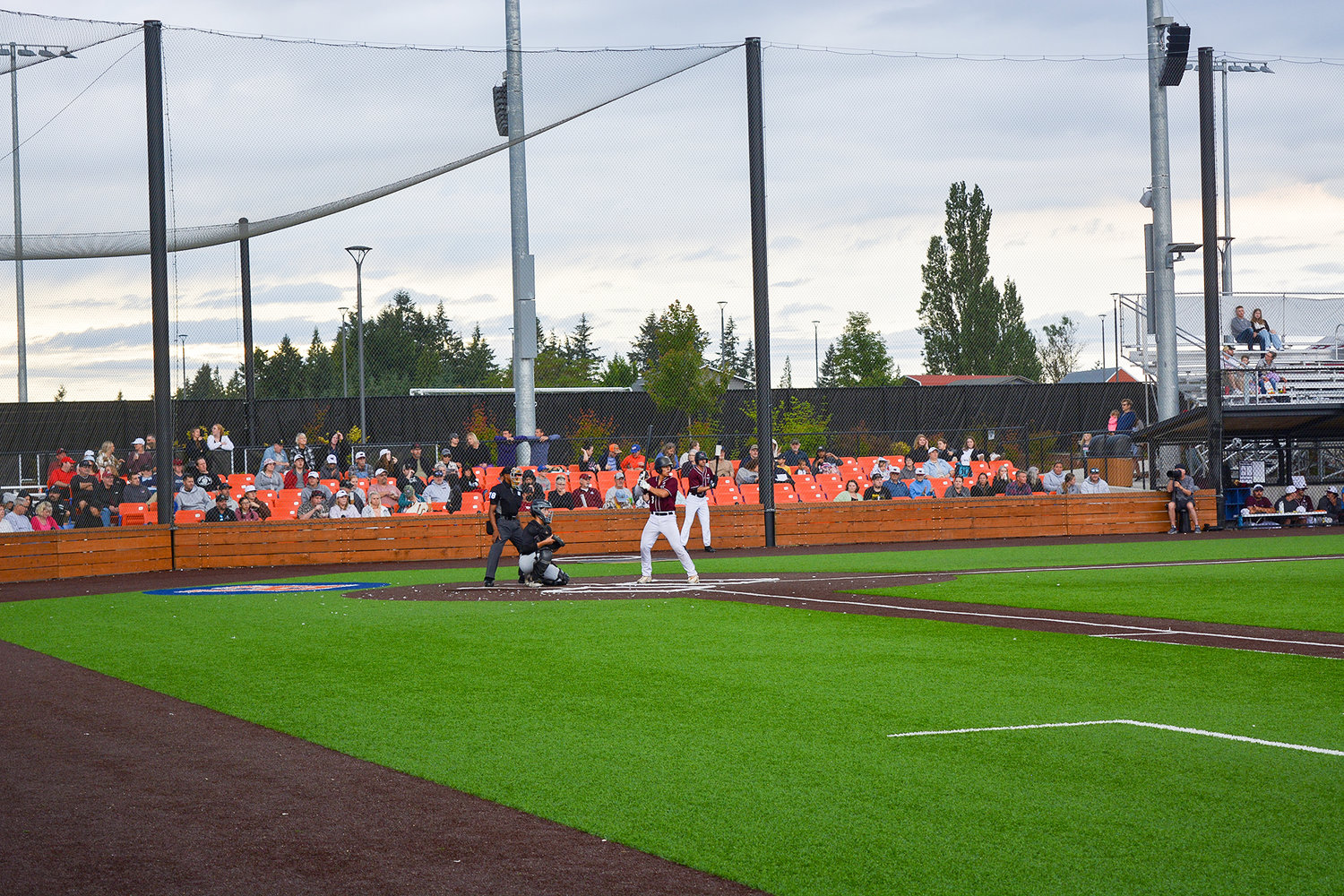 Jacob Sharp steps up to bat at the Ridgefield Raptors game against the Corvallis Knights on July 6.