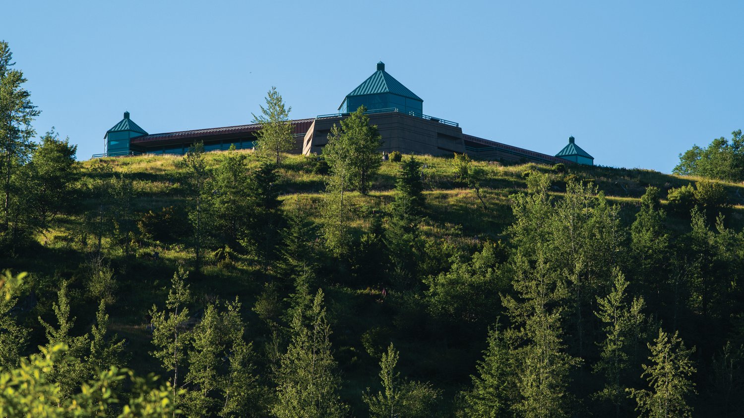 The Mount St. Helens Science and Learning Center is seen above Coldwater Lake on Tuesday, July 12, 2022.