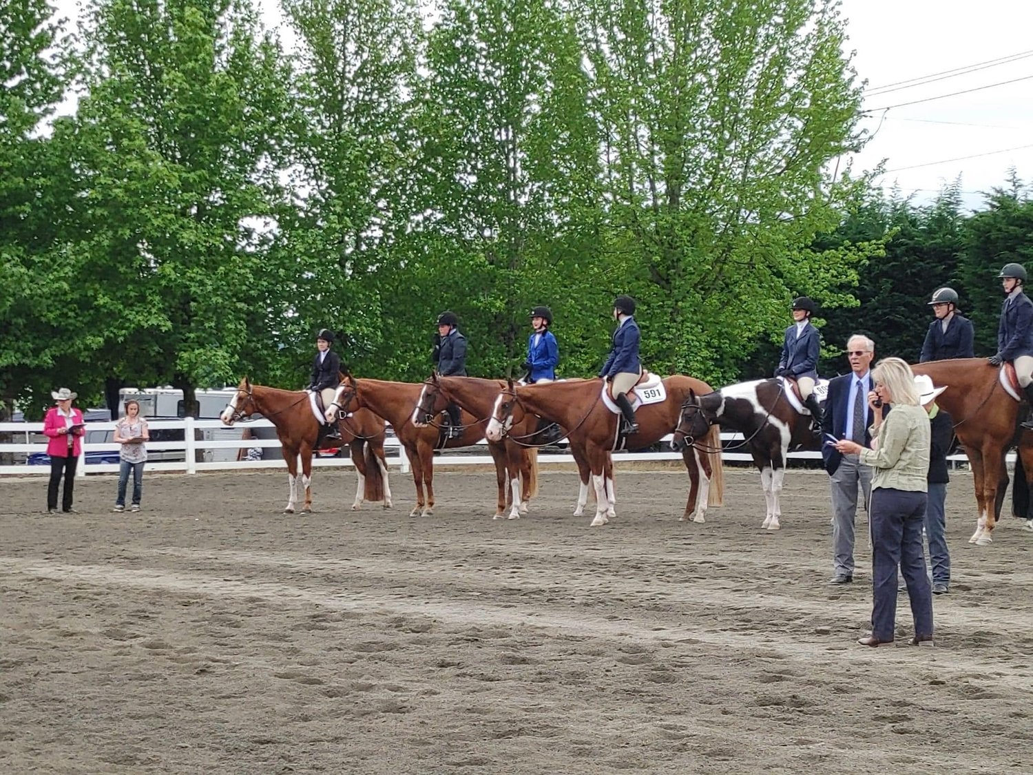 Riders from Wilson Show Horses stand ready to compete at the Washington State Paint Horse Club show in July.