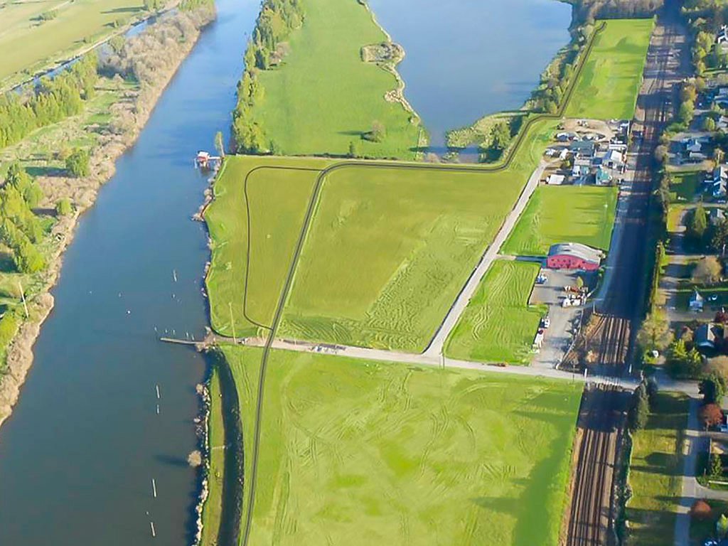 An aerial view of the Port of Ridgefield’s property along Lake River.