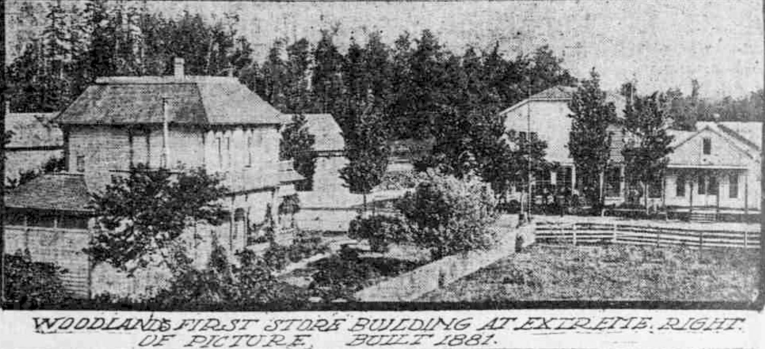Woodland in 1910 is pictured.