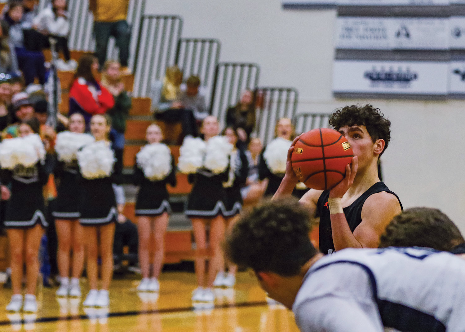 Tiger Tait Spencer attempts a late fourth quarter free throw during Battle Ground High School's game against Skyview on Tuesday, Jan. 3.
