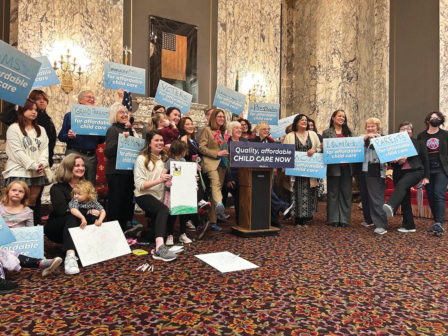 Sen. Patty Murray, D-Washington, joined with supporters in Olympia to celebrate the passage of a $1.85 billion increase in federal funding for the Child Care and Development Block Grant. The increase was part of a large appropriations bill adopted in December.