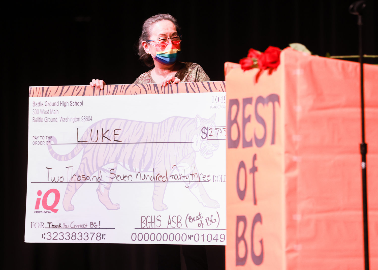 Over $2,700 was raised for Luke Montei, a teenager who has hypoplastic left heart syndrome, through seat sales and donations during the Best of BG charity pageant at Battle Ground High School on Saturday, March 25.
