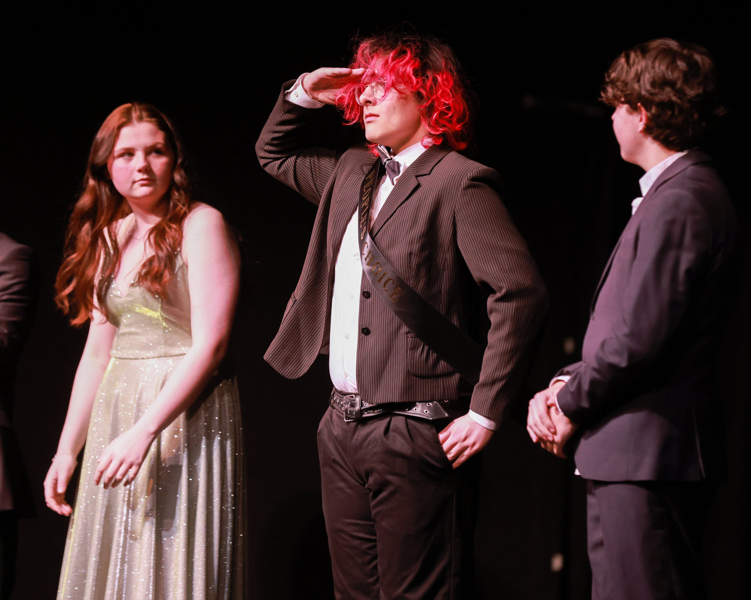Best of BG people's choice winner, Logen Neilson, salutes the crowd on Saturday, March 25 at Battle Ground High School.