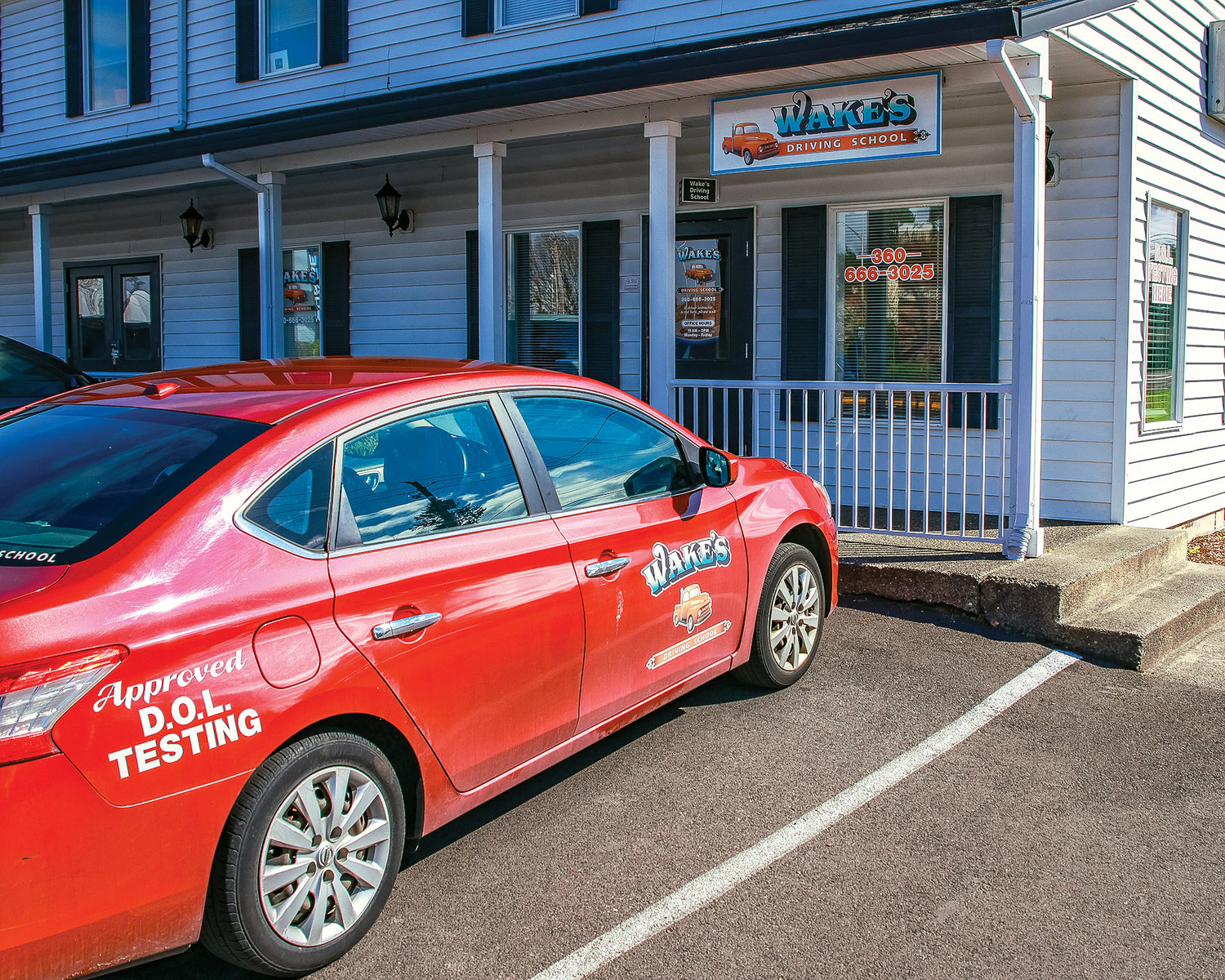 Wake’s Driving School is the only driver’s ed program in Battle Ground. It is located at 105 W. Main St. in unit 103.