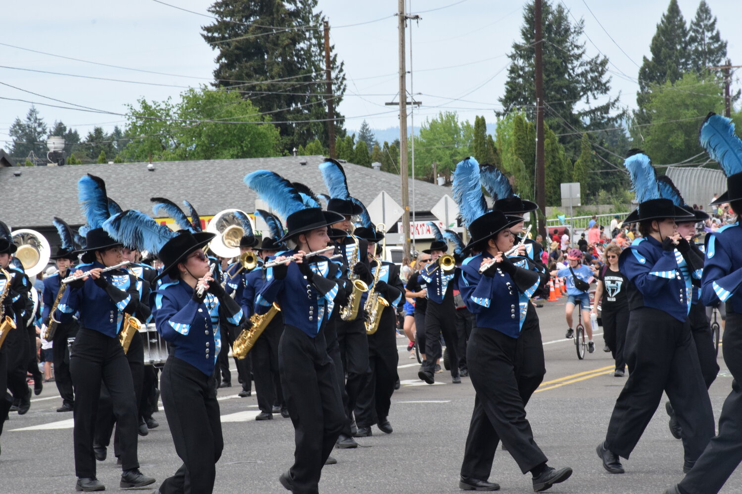 The Hockinson High School marching band participates in the 2023 Hazel Dell Parade of Bands on May 20.