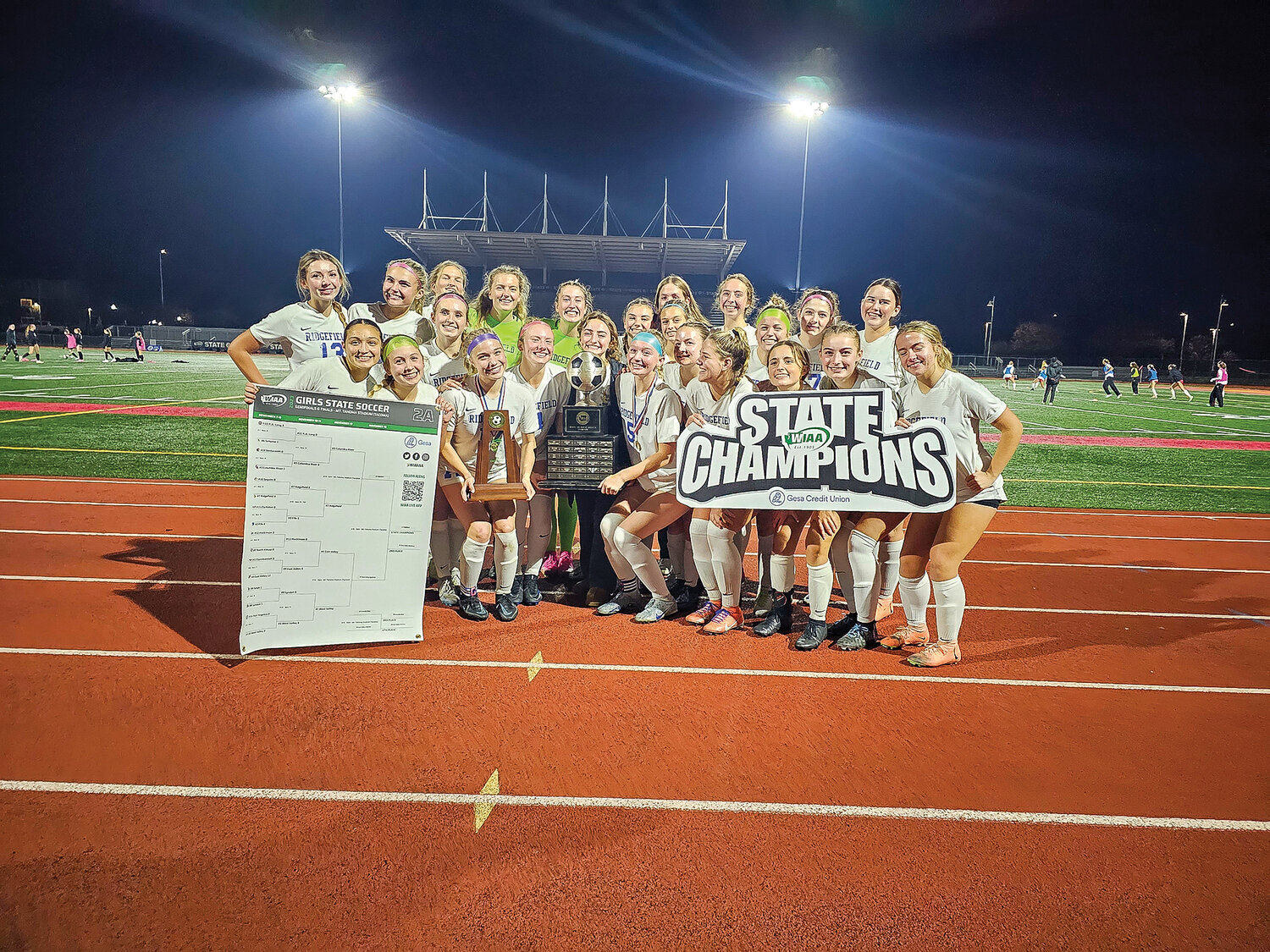 On Saturday, Nov. 18, the Spudders girls soccer team won the 2A state championship over West Valley High School of Spokane 3-2 after winning in penalty kicks.