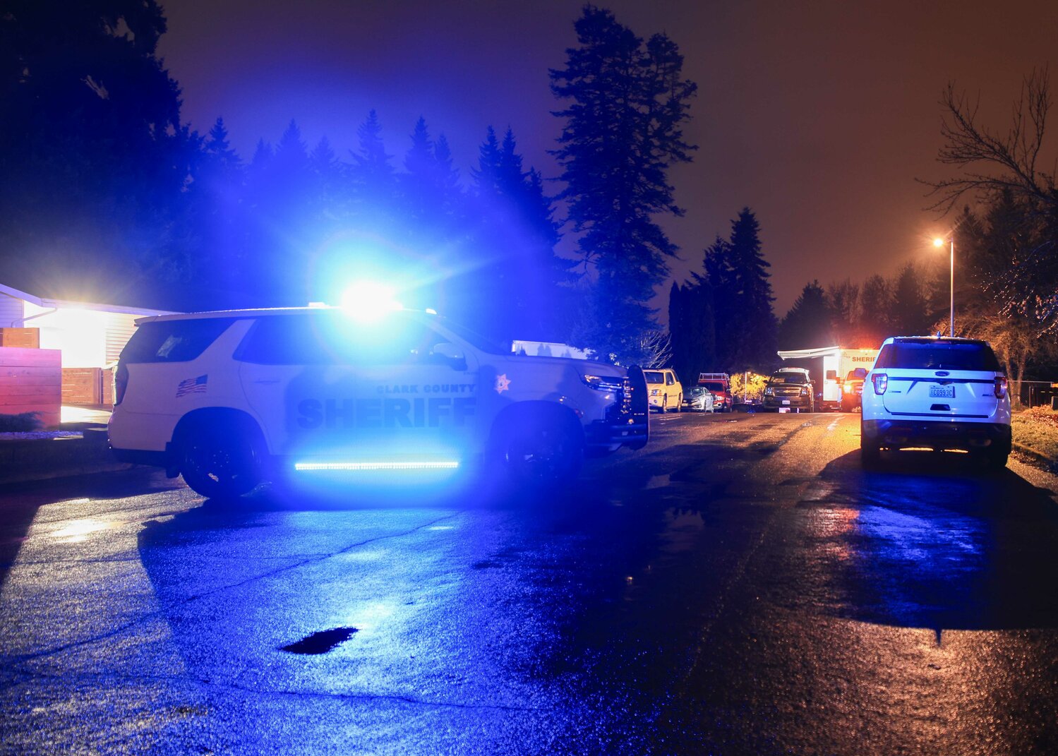 Clark County Sheriff's Office investigators were still actively investigating the scene of an apparent murder-suicide with five deceased in Orchards at 10:27 p.m. on Sunday, Dec. 3.