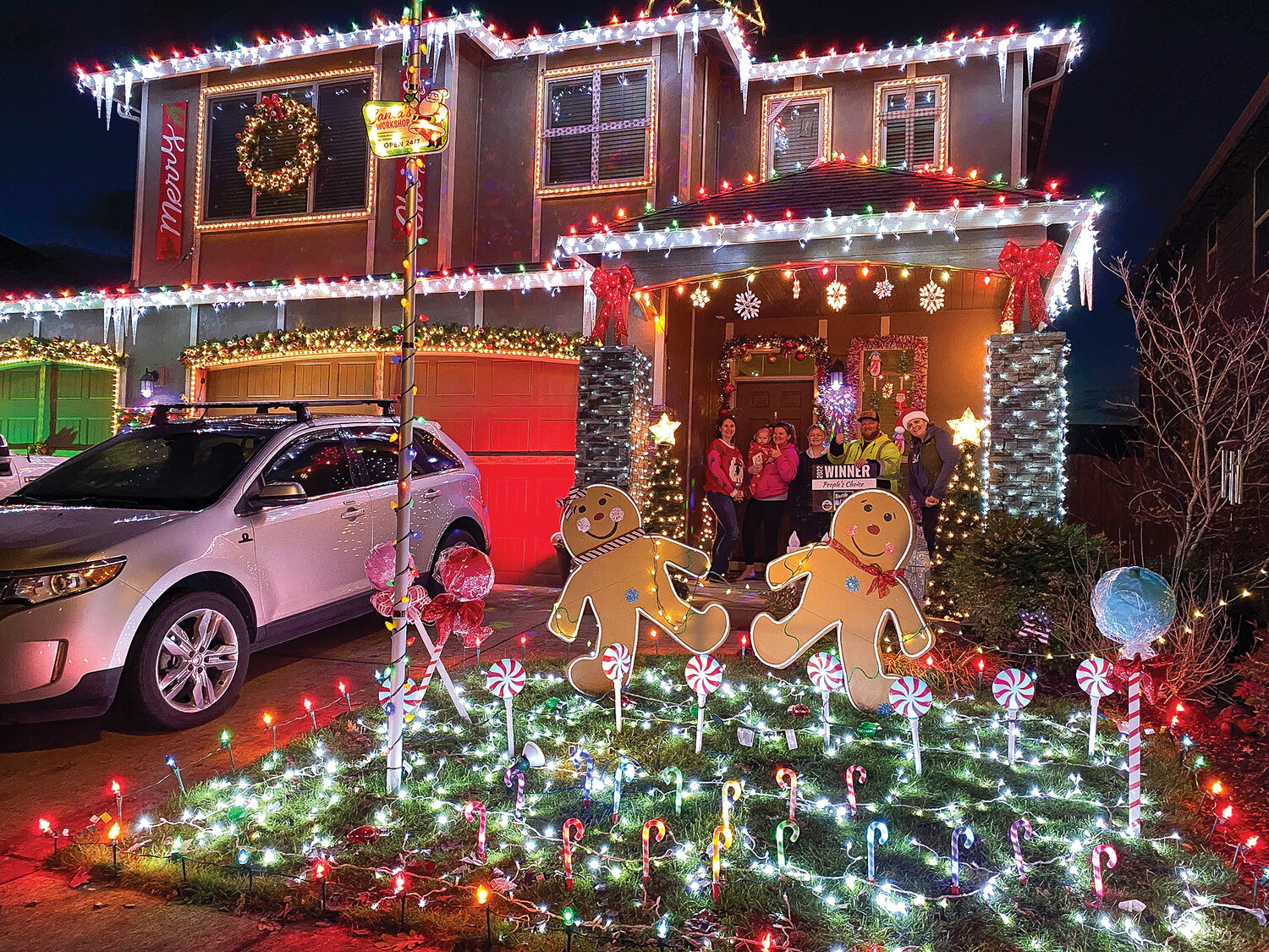 This photo shows the 2022 People’s Choice award winner in the Battle Ground Tour of Lights. See the Tour of Lights map and vote for your favorite entries beginning this week by visiting cityofbg.org/934/Battle-of-Lights---Holiday-Decorating-Co.
