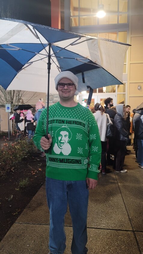 Battle Ground's Ben Lemons attended the tree-lighting ceremony and brought hugs and smiles to all on Friday, Dec. 1. 