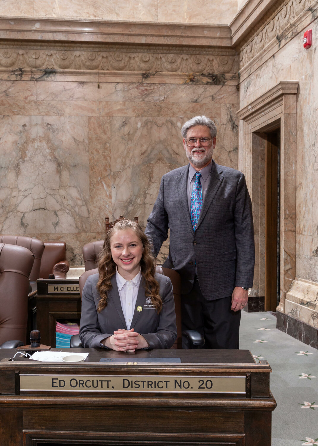 Grace Erickson, 11th-grade homeschool student from Ridgefield, attended Page School in Olympia with Rep. Ed Orcutt’s sponsorship.